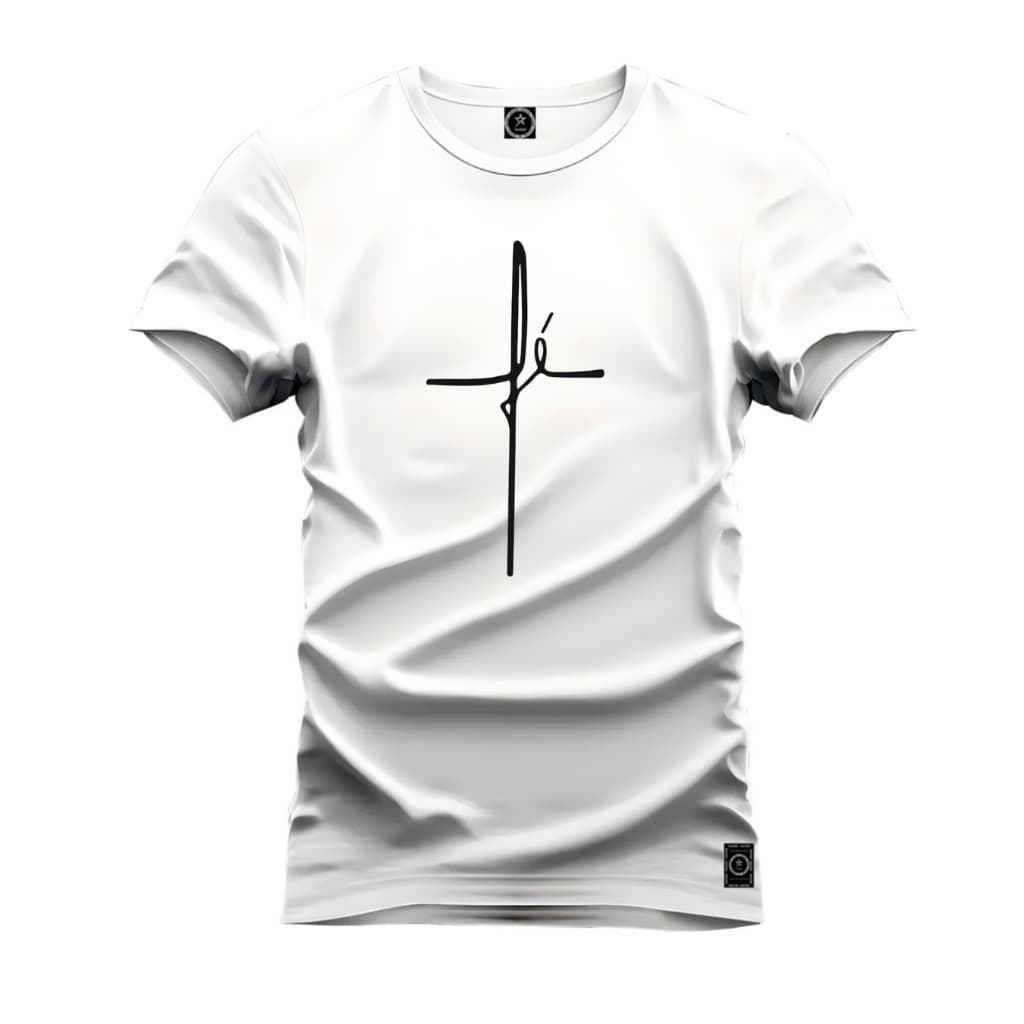 Camiseta Camisa Estampada Fé Logo Gospel Religiosa Evangelica de Algodão Unisex