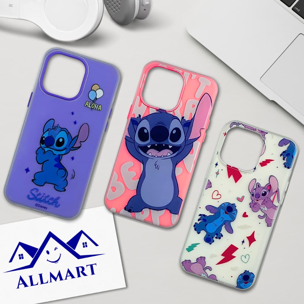 Capinha IPhone 15 Pro Max Stitch Disney | Case iPhone Silicone Fofa Kawaii | Estilo Fofo e seguro