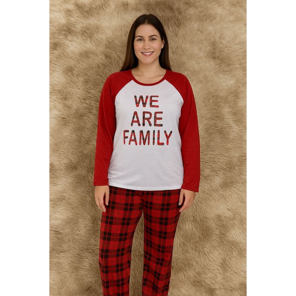 Pijama Longo Feminino Adulto Family Pijama Manga Longa Confortável Estampado Inverno Mãe e Filha