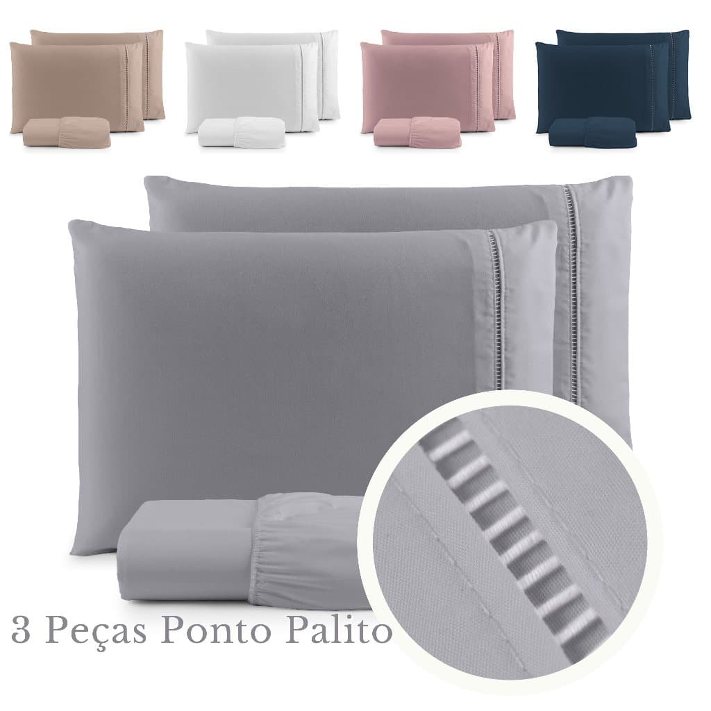 Jogo Lencol Cama Box Casal Queen  King Solteiro 3 Pecas Micropercal 400 Fios Ponto Palito Toque Suave