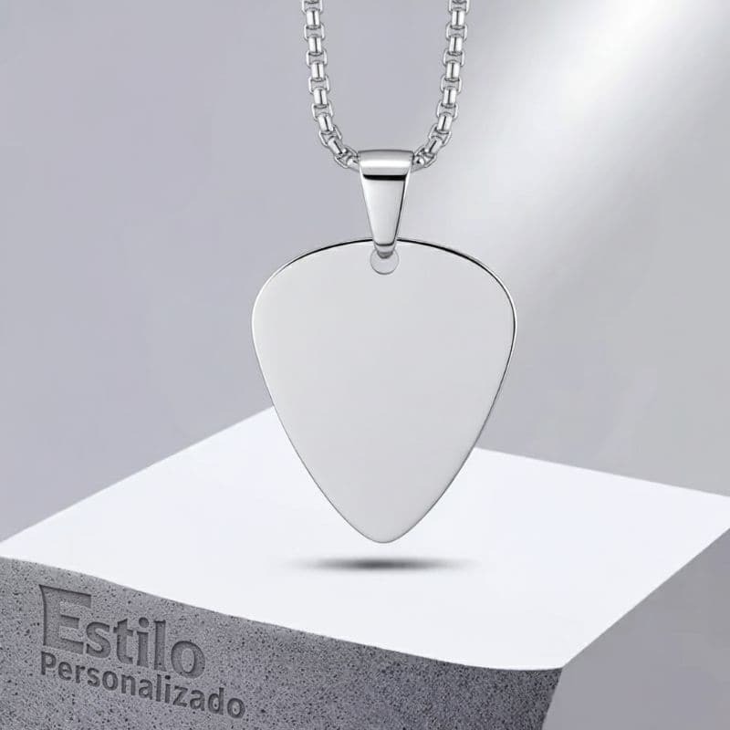 Corrente Veneziana com Pingente Palheta Música Instrumento violão Guitarra Masculino Feminino