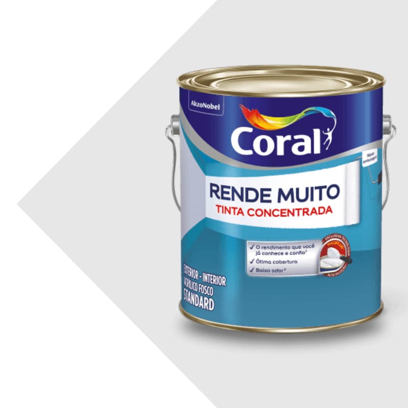Tinta Acrílica Coral Rende Muito Branco Fosco 3,6L