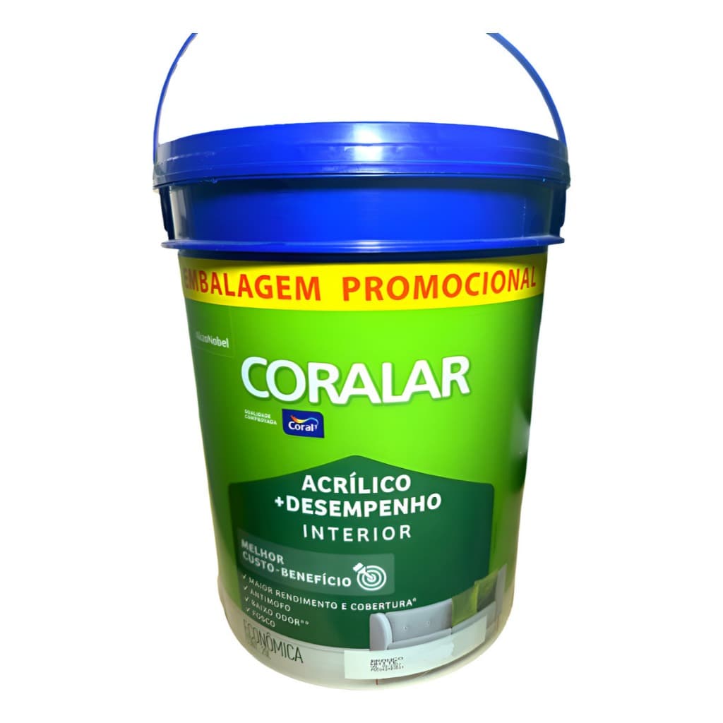 Tinta Acrílica Coralar Mais Desempenho Branco Gelo Balde 20L Coral