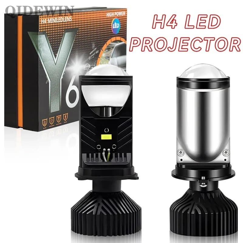 1PC  35w/H4 Led Mini Projetor Lente De Carro Kit De Conversão De Farol Hi/Lo