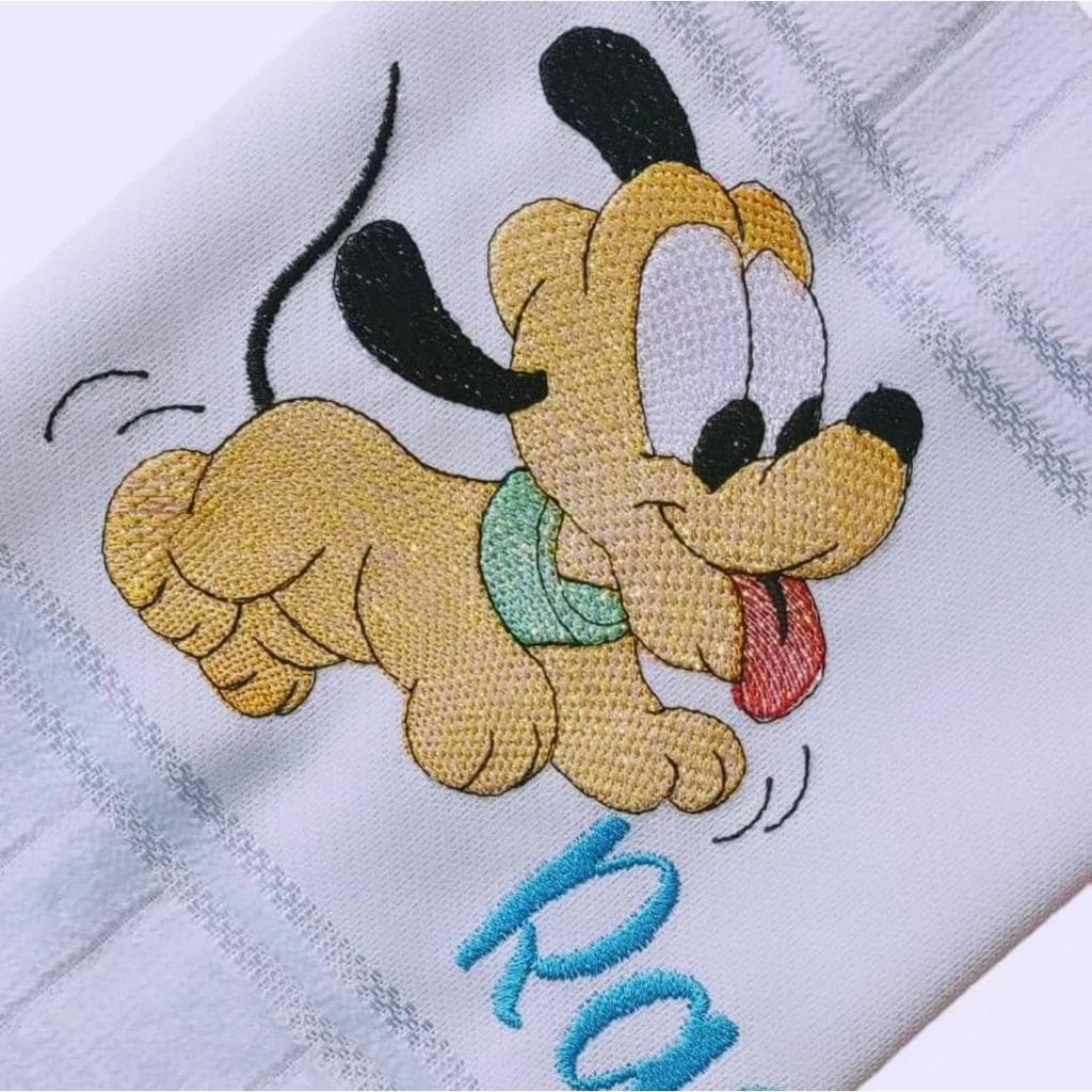 Toalha de Lavabo Bordada Personalizada - Pluto