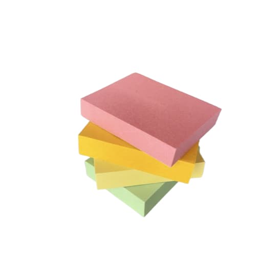 Kit 200 Folhas Bloco Adesivo Cola Fácil Lembrete Post It 50x38mm