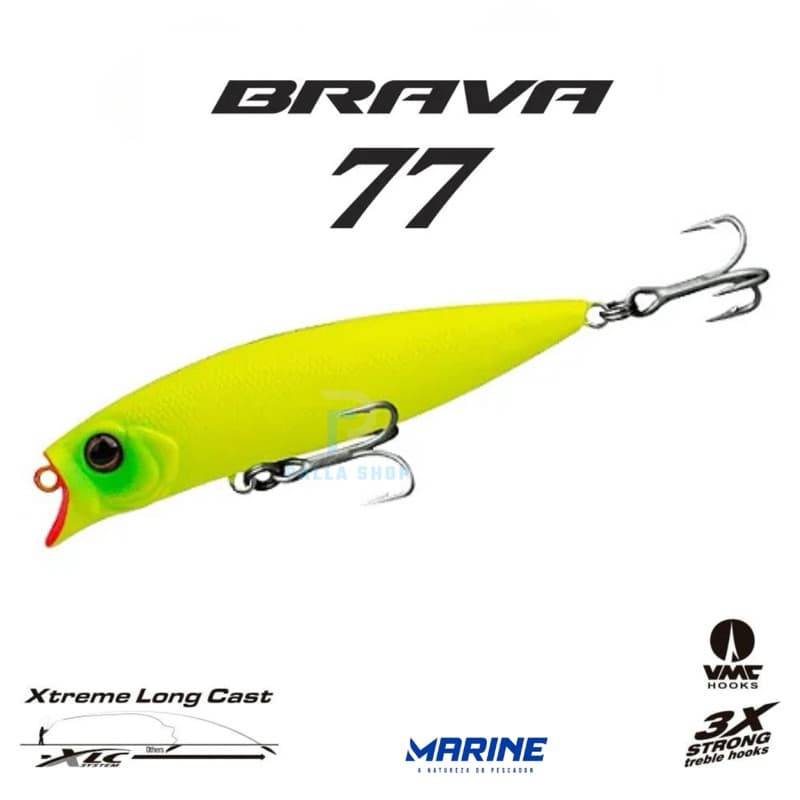 Isca Artificial Brava 77 - Marine Sports - 7.5cm / 7.2g -Todas as Cores - Robalo Tucunaré Traíra
