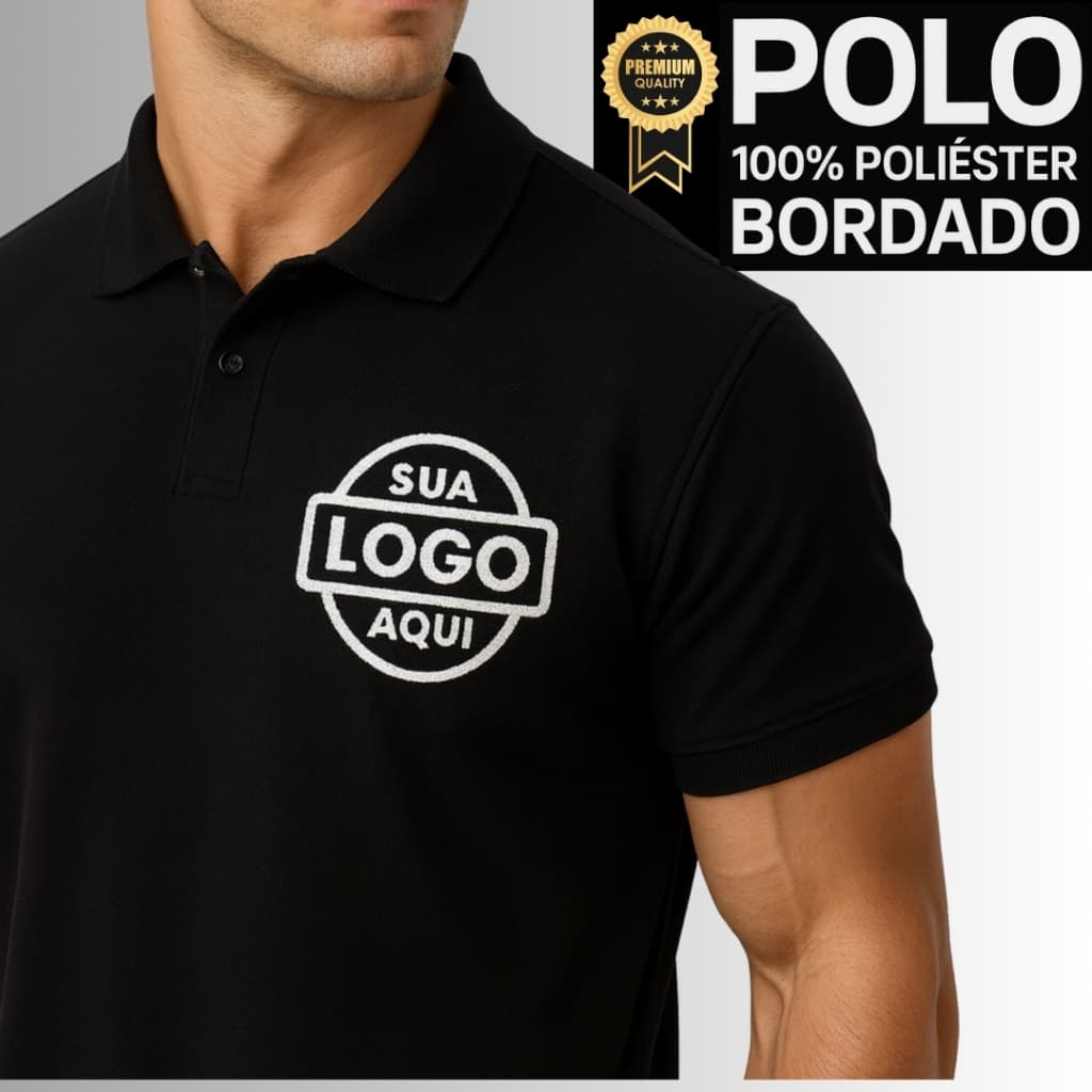 Kit 5 Camisas Polo Bordadas Empresarial Personalizada | 100% Poliéster