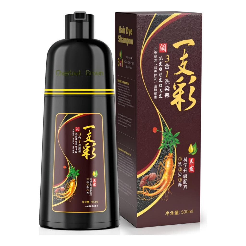 Shampoo Hair Dye 500ml O Original Importado Já No Brasil Cobre Grisalhos Tintura De Cabelo Marrom Escuro Mulher Homem