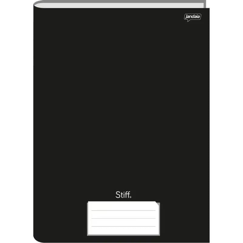 Caderno Brochura 1/4 Preto Capa Dura 96 Folhas Stiff