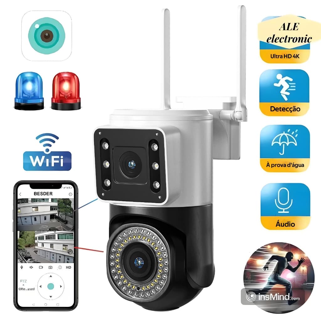 Câmera camera Externa Ip Prova D'água Infravermelho Externa Wifi Hd sistema App V360 Pro-G1