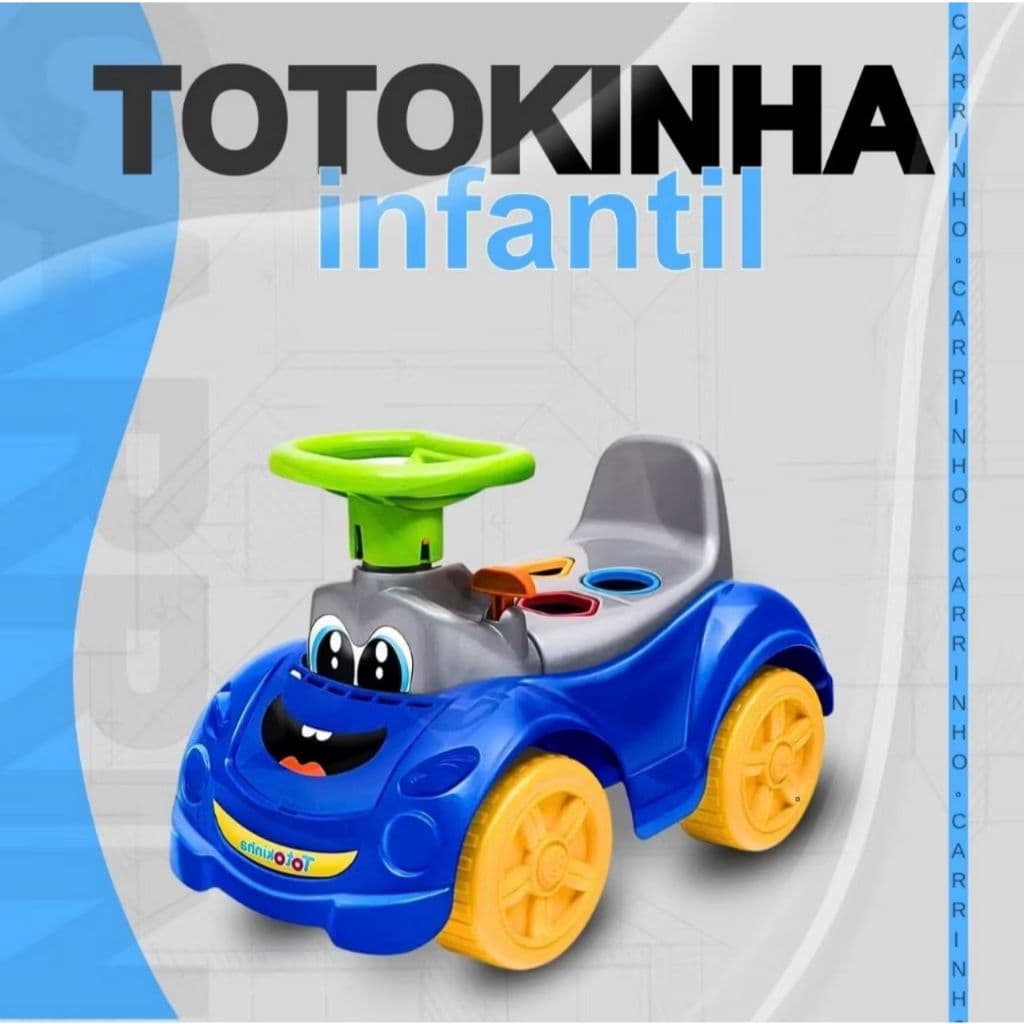 Totoka Sport Infantil Motoca Bebe Totokinha Azul Cardoso premium