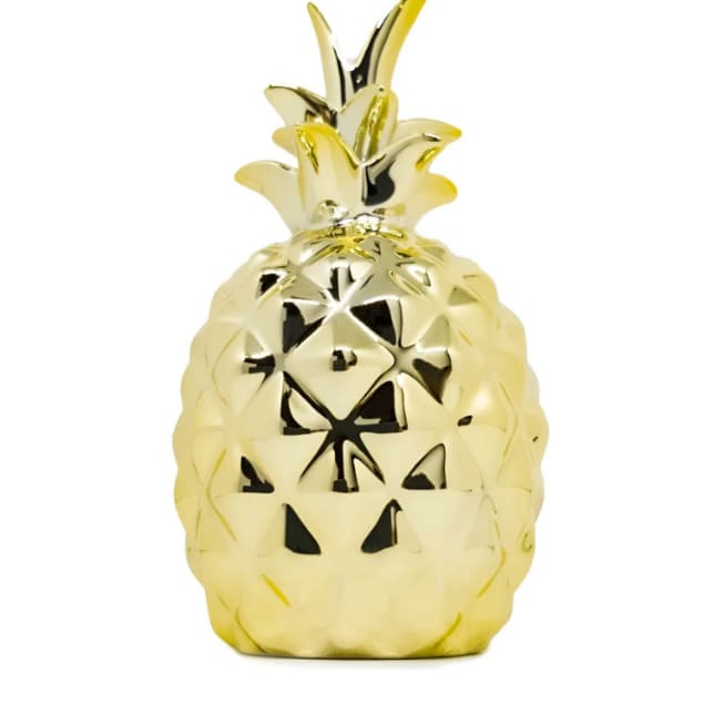Enfeite Abacaxi Decorativo Porcelana Sala Mesa Luxo