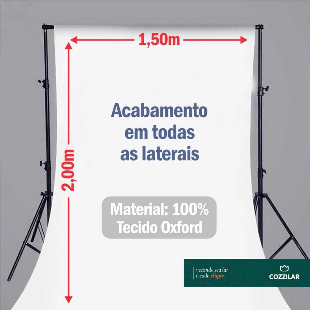Fundo Infinito Branco Verde Em Tecido 2,00x1,50m Estúdio Fotográfico Para Foto Vídeo Cozzilar