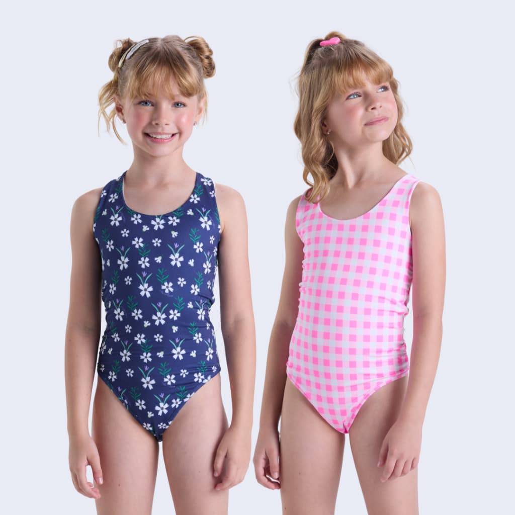 Maiô Infantil UV50+ Estampado com Faixa nas Costas