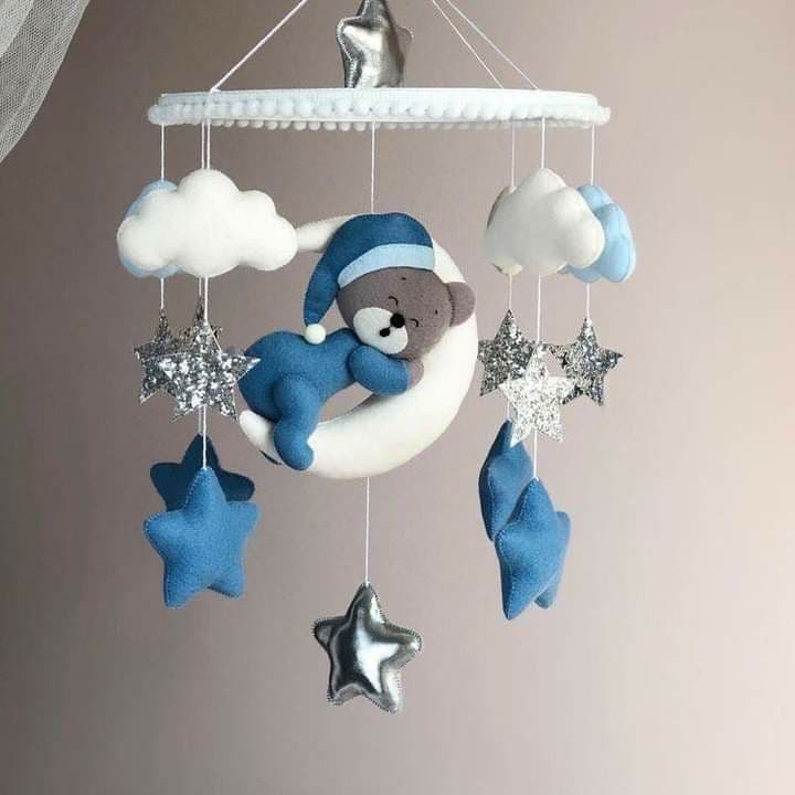 Móbile de Berço Coleção ursos na lua Doce Sonho decoração de quarto