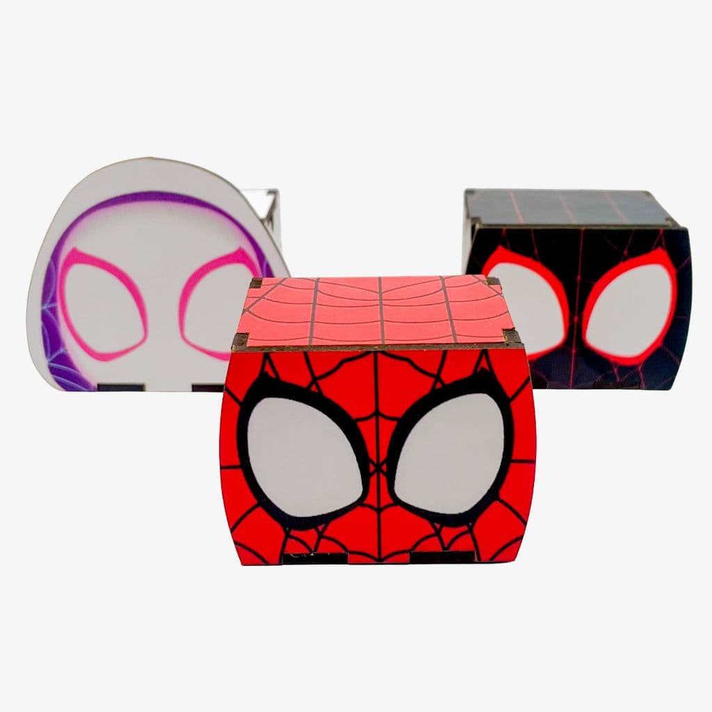 5/10/15/20PCS Mini Cubos Spidey e Seus Amigos Espetaculares  em MDF - Lembrancinha Porta Bombom