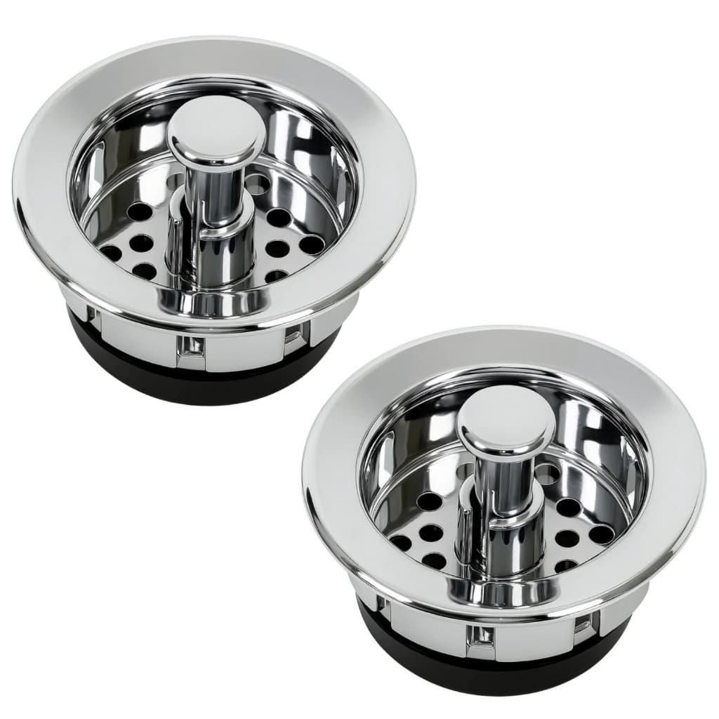 Kit 2 Cestinha Ralo de Pia de Cozinha 6cm Válvula Americana Cesto Cromado