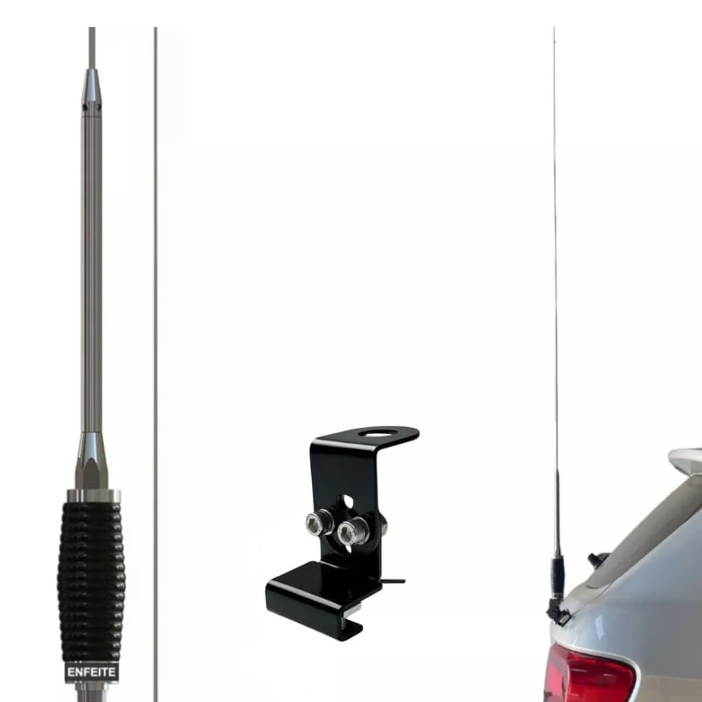 Antena Px Carro e Suporte Instalação Porta Malas com Parafuso Enfeite