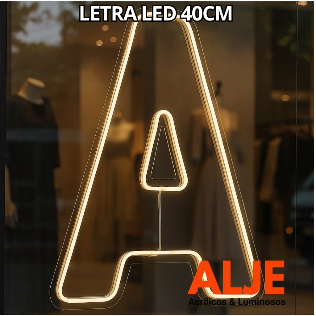 Placa neon Led Letras de A - Z 40cm valor unitário