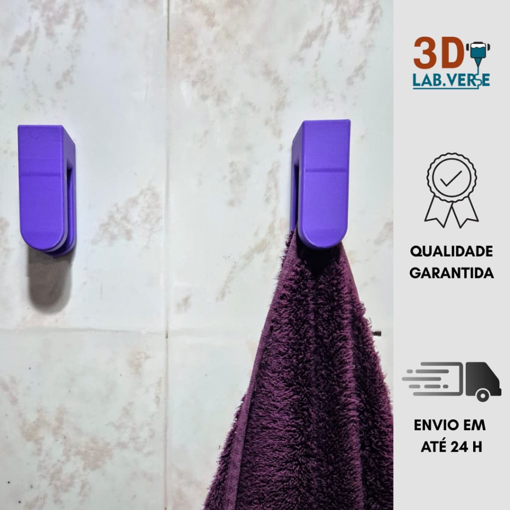 Suporte de Toalha minimalista - autotravante - Toalhas e Panos de prato