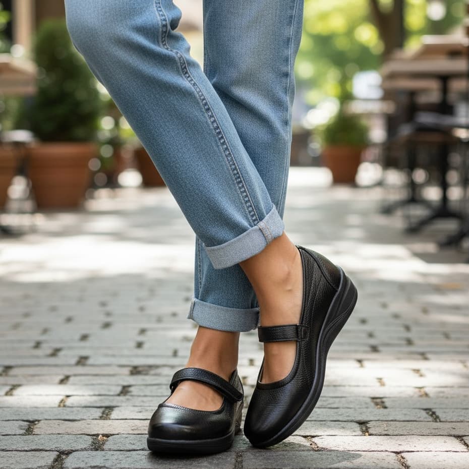 Sapatilha Casual Boneca Em Couro Legitimo Leve Para Looks Diários