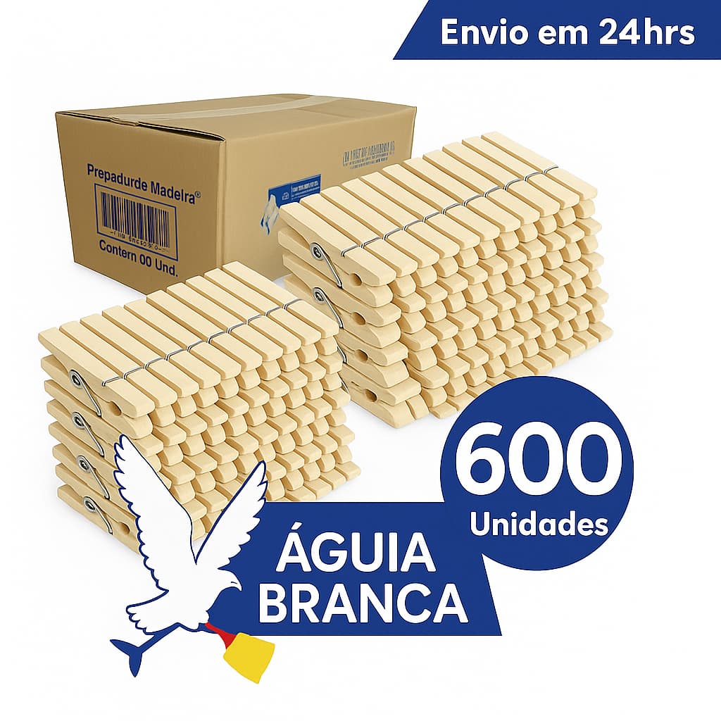 Kit Com Até 600 Pregadores de Madeira, Predendor De Roupa– Resistentes, Duráveis e Naturais!