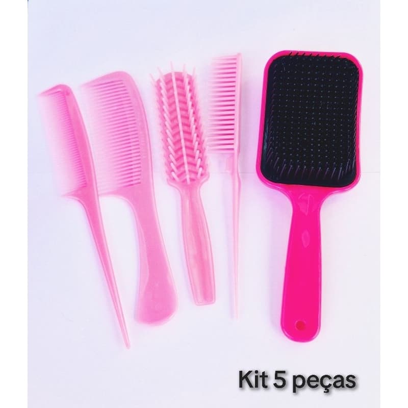 Kit com 5 Peças  Pente e  Escova Acessórios Finalizações e Definição