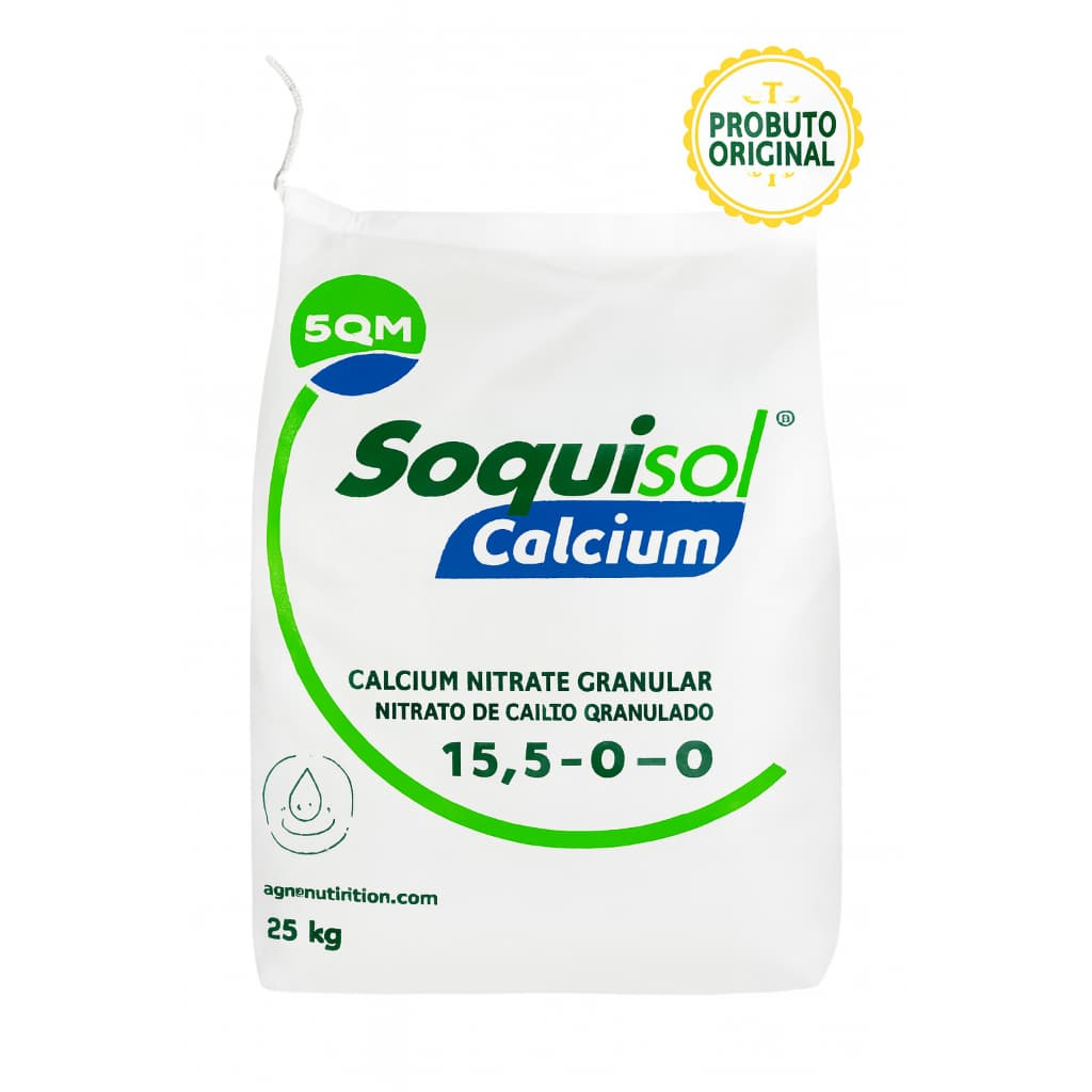 Fertilizante Nitrato De Cálcio Adubo SQM - Saco De 25 Kilos