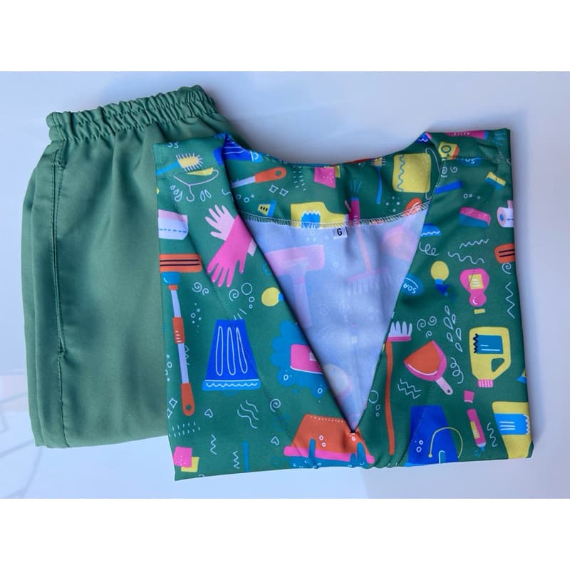 SCRUB Conjunto Pijama Cirúrgico/Hospitalar(faxina 2 verde ref:51)Conforto, Qualidade e Durabilidade