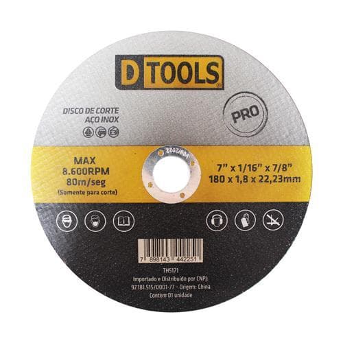 kit 5/10/15/20 Discos De Corte Aço/inox 7''x1,8mm Dtools