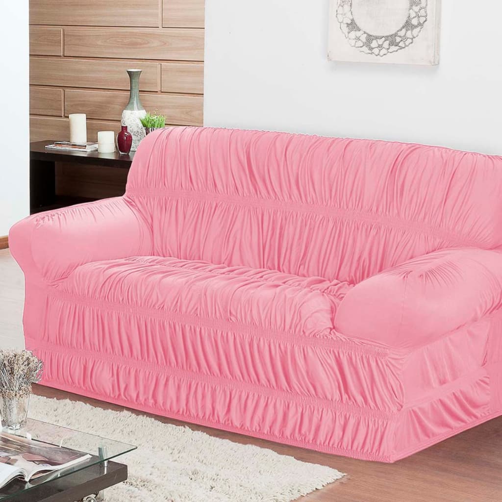 Capa de Sofá 2 Lugares Elásticada Rosa