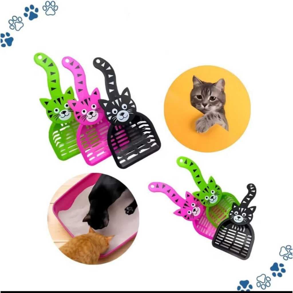 Pá Higiênica para Areia de Gatos com Formato de Carinha de Gato – Leve, Prática e Fofa