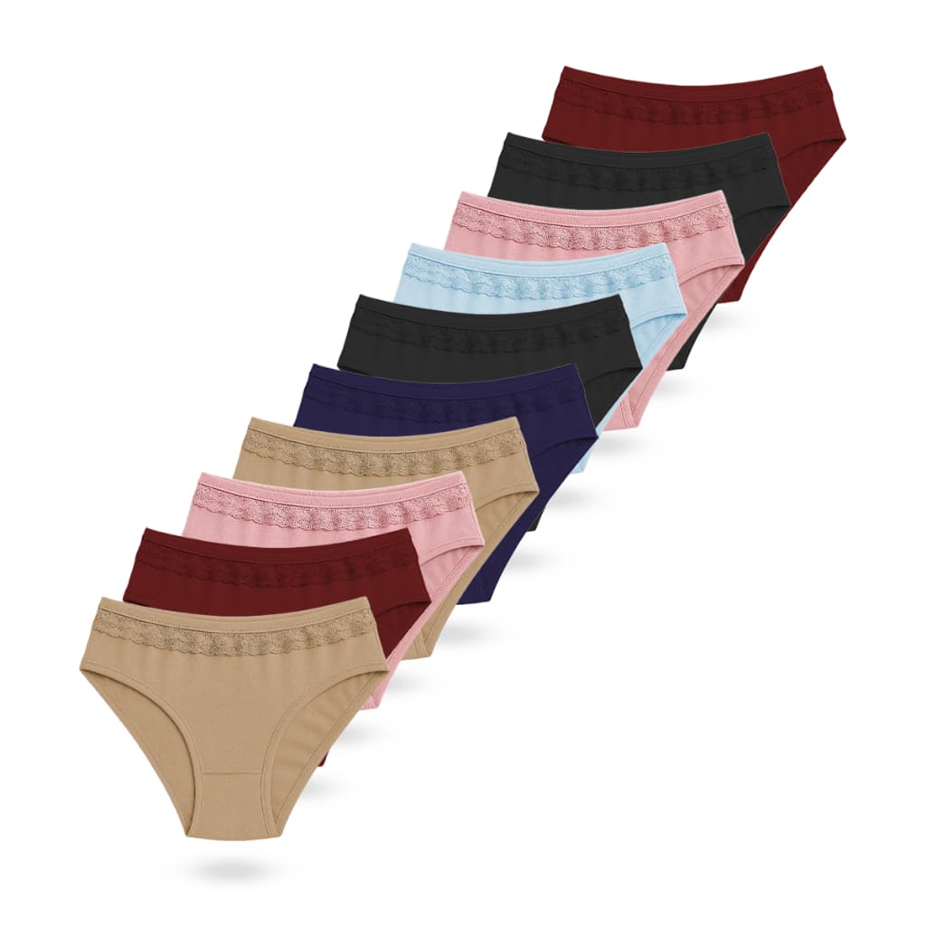 Kit Calcinha Feminina de Renda Com 10, 5, 3 Microfibra Forro 100% Algodão Conforto Tanga Premium