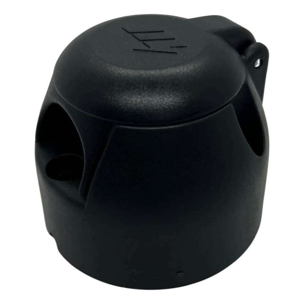 Tomada P/engate Redonda 6/7 Polos Nylon Preto 12/24v Chicote