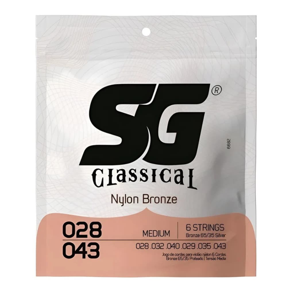 Encordoamento SG Violão Nylon Bronze Média