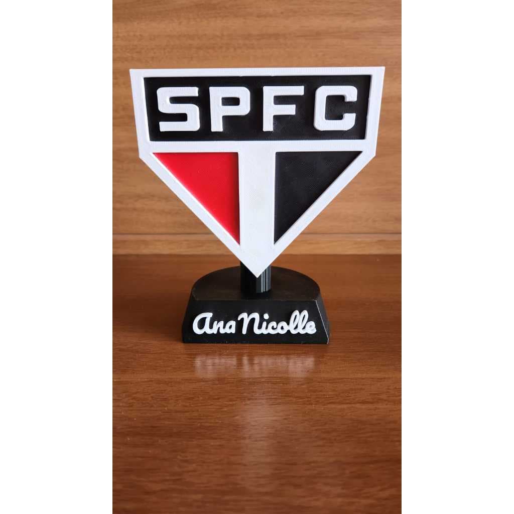 Peça Decorativa São Paulo FC 20cm Personalizada com Nome | Símbolo Tricolor em PLA | Presente Torcedor SPFC