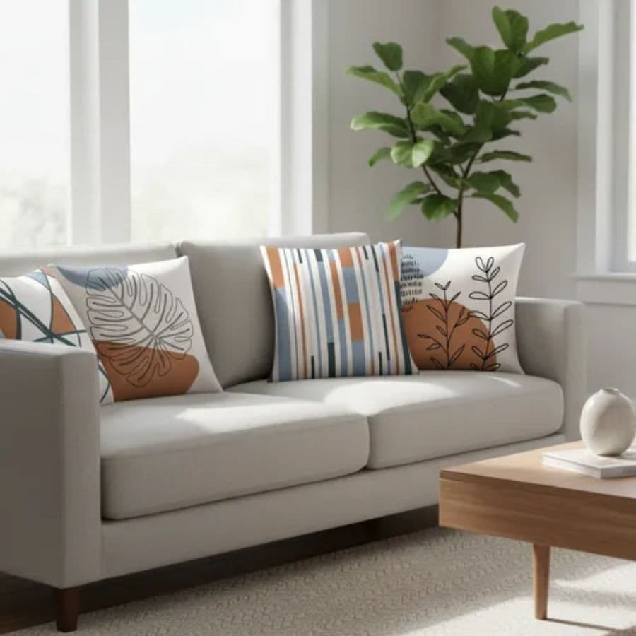 Kit 4 Almofadas Decorativas Modernas Luxos Aqui Tem Amor Mais 4 Enchimentos de Silicone