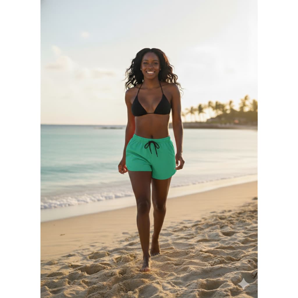 Short Feminino Esportivo Praia Academia em Tactel com Elástico na Cintura