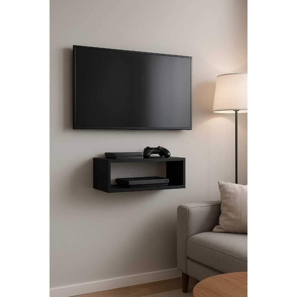 Nicho De Parede P/ Video Game Console 50x20x35cm Mdf Quarto Infantil Xbox Playstation Decoração Madeira Prateleira