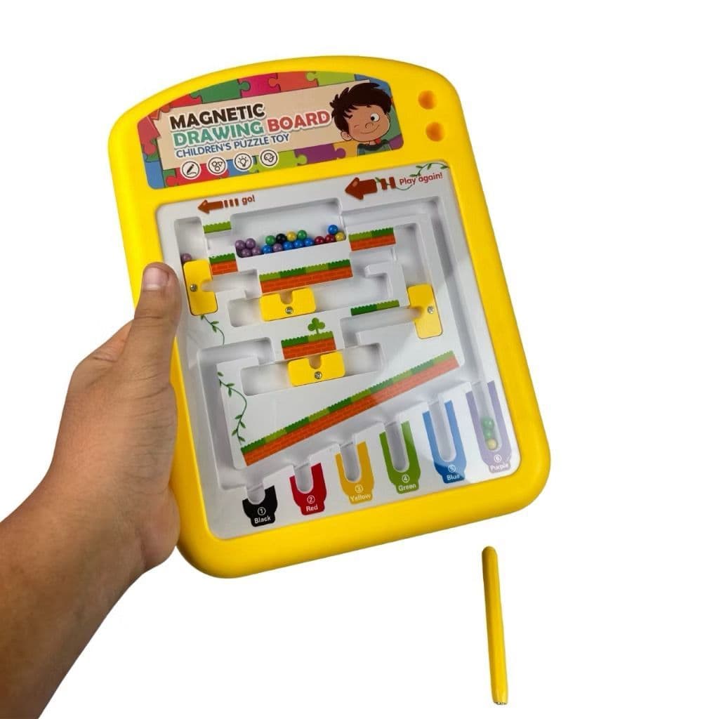 Quadro Lantilbirinto Magnético Infa com Bolinhas Coloridas e Caneta Coordenação Estimulante livre de telas Criança Feliz
