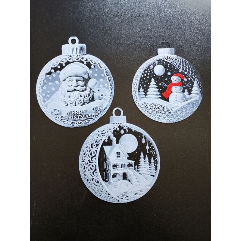 Enfeites árvore de Natal 3D kit com 3un