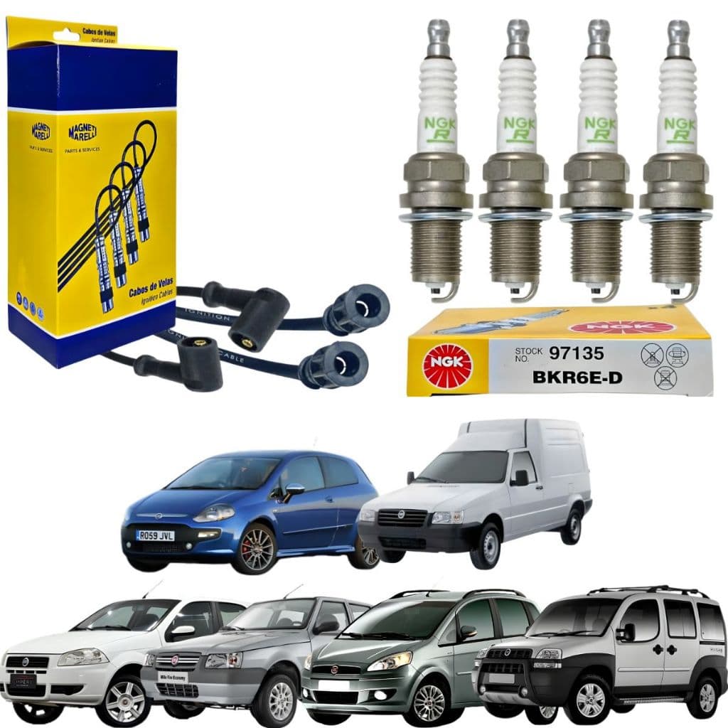 Kit Cabos E Velas Palio Idea Doblo Fiorino Punto FIRE Magnet Ngk