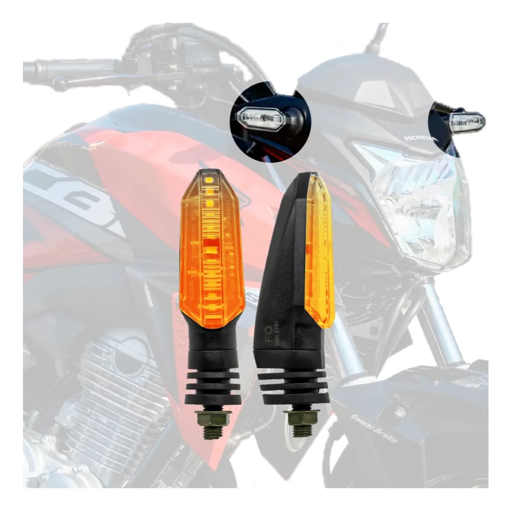 2 Pisca Seta Nxr Bros 150/160 Cg Titan Fan, Cbx,cb Xre Preto