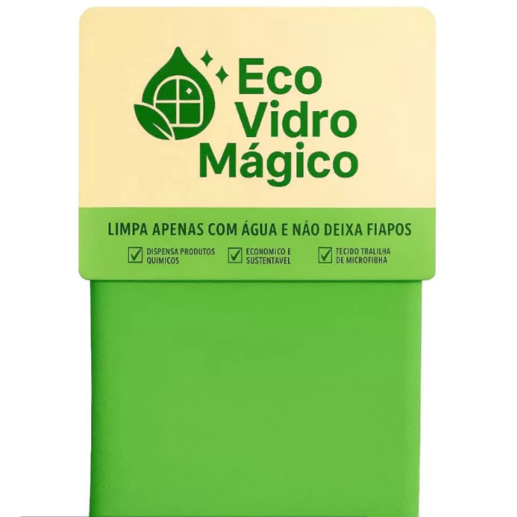 Pano ECOVIDRO Mágico Ecológico e Espelhos - Limpa Apenas Com Água 40x40cm