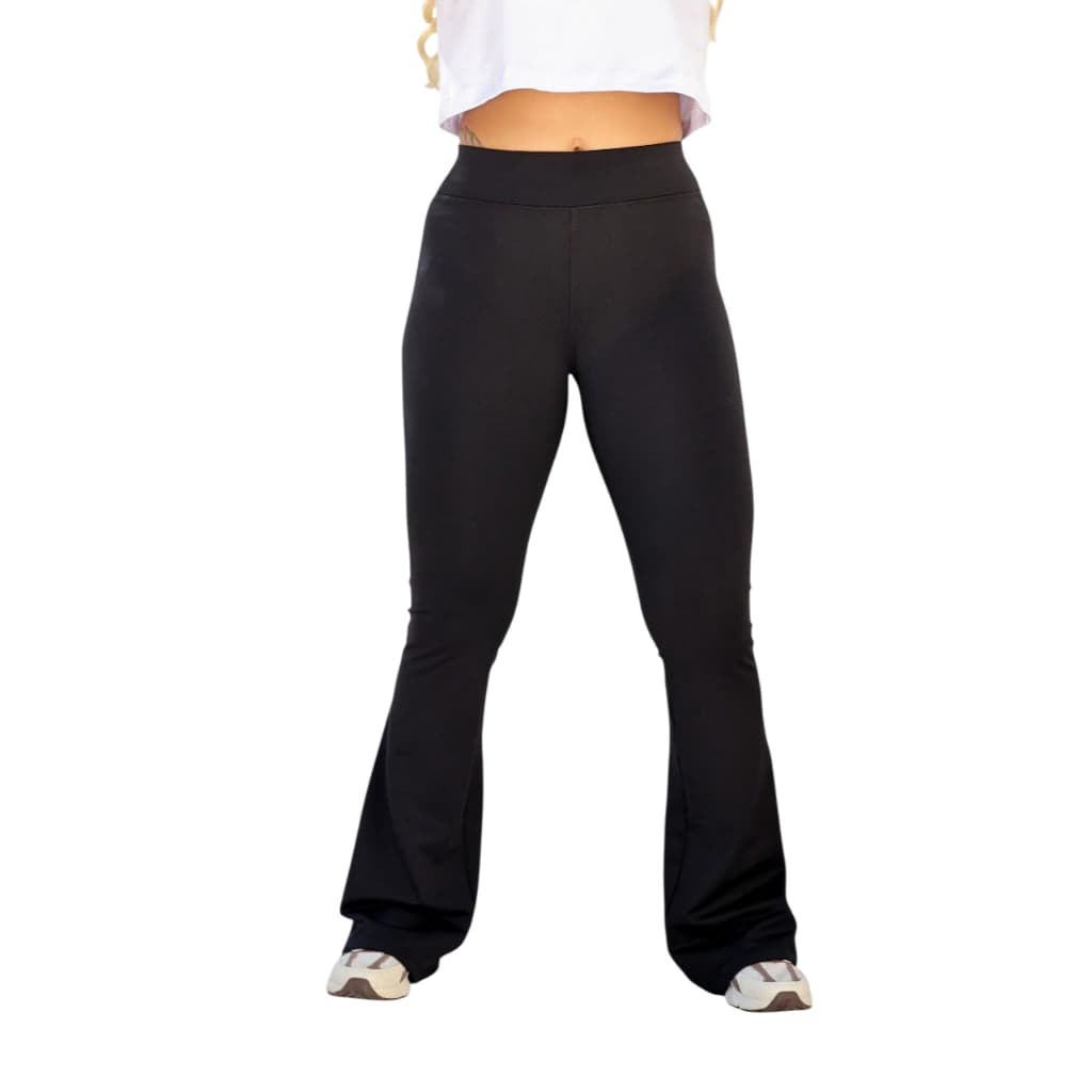 Calça Legging Flare Bailarina Feminina Moda Casual Esportiva