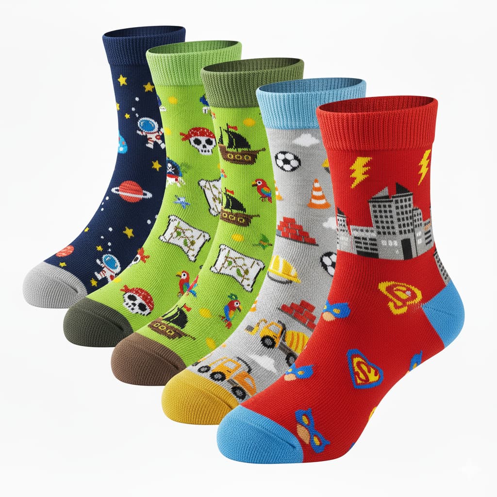 Meias Infantis Cano Médio Infantil Estampada Menino ou Menina 0 até 12 Anos Resistente Escolar 3, 6, 9 ou 12 Pares