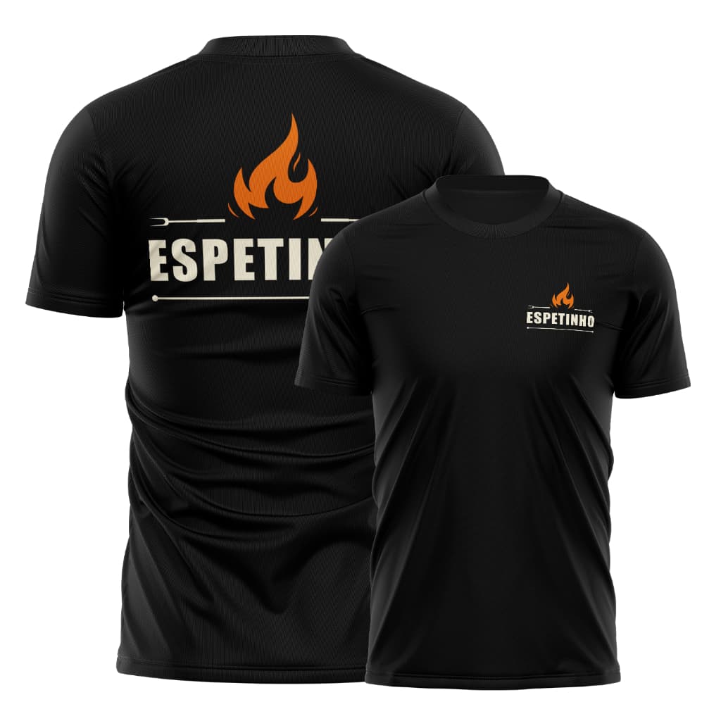 Camiseta Uniforme Espetinho Profissional Dry Fit Churrasqueiro Confortável Resistente Trabalho