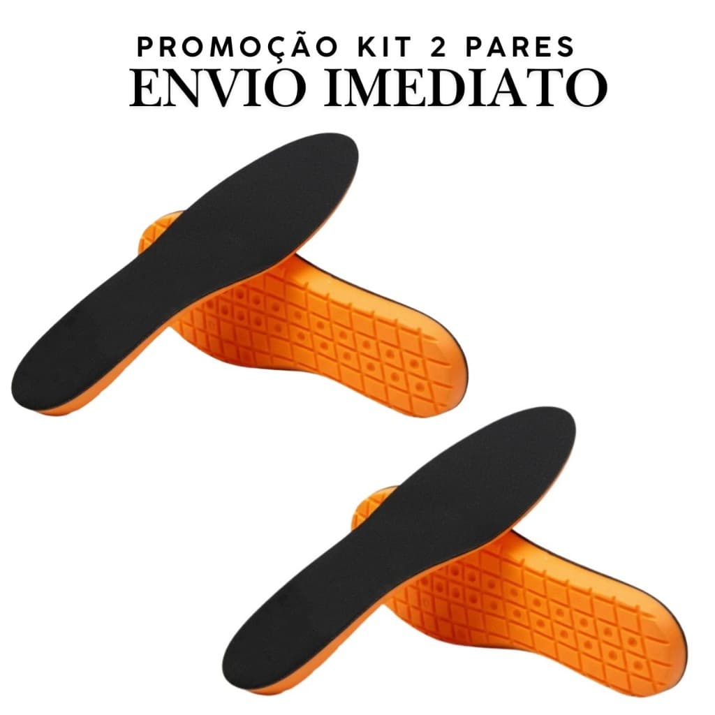 Kit 2 Palmilhas de Gel PU Ortopédica para Correção de Pisada