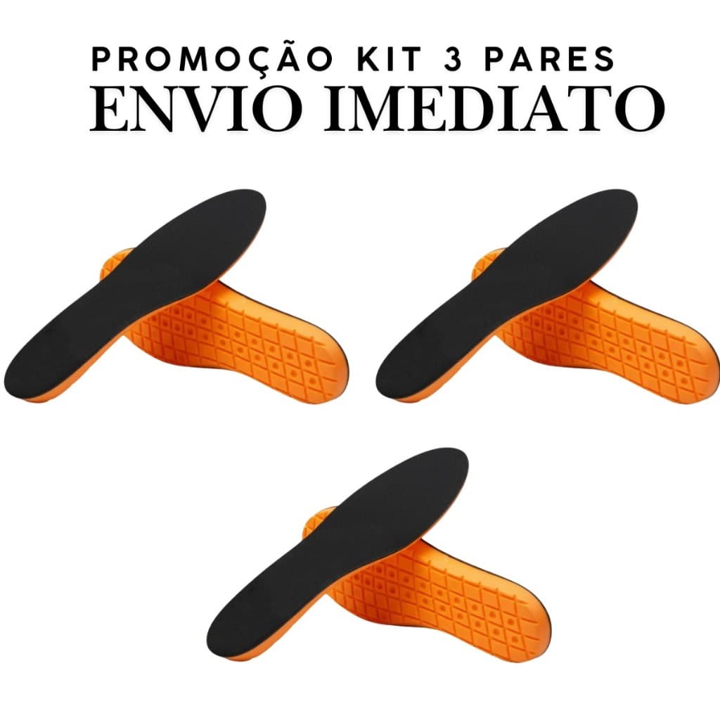Kit 3 Palmilhas em Gel Ultra Macia e Leve para Dores nos Pés
